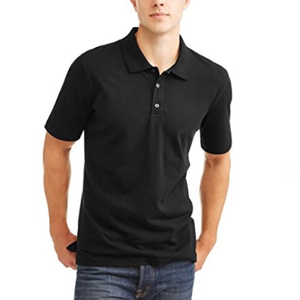 George Mens Big Polo Collar Shirt/ T Shirt (Black, 2XL 50-52)